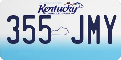 KY license plate 355JMY