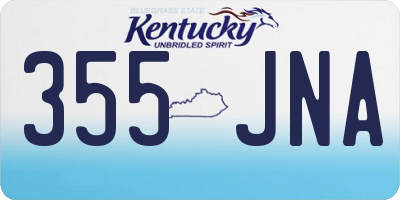 KY license plate 355JNA