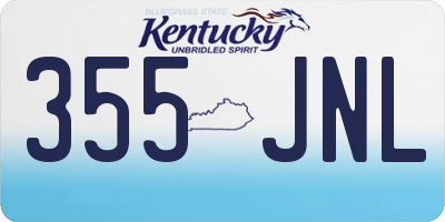 KY license plate 355JNL