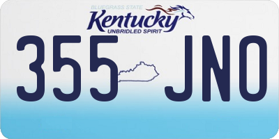 KY license plate 355JNO