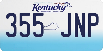 KY license plate 355JNP