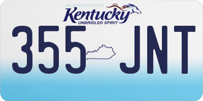 KY license plate 355JNT