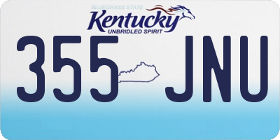 KY license plate 355JNU