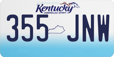 KY license plate 355JNW