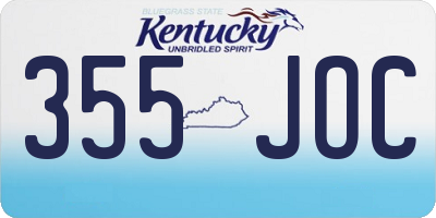 KY license plate 355JOC