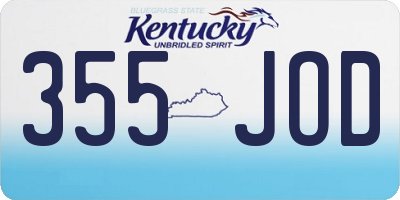 KY license plate 355JOD