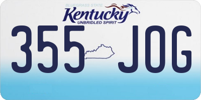 KY license plate 355JOG