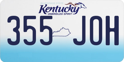 KY license plate 355JOH