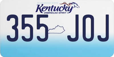 KY license plate 355JOJ