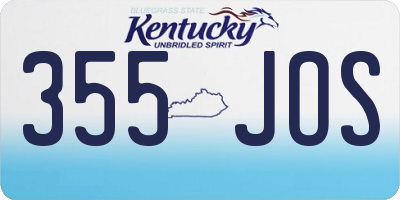 KY license plate 355JOS