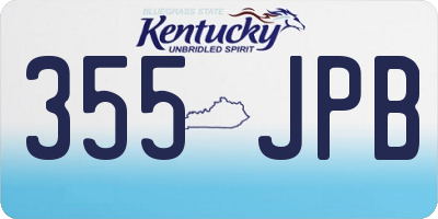 KY license plate 355JPB