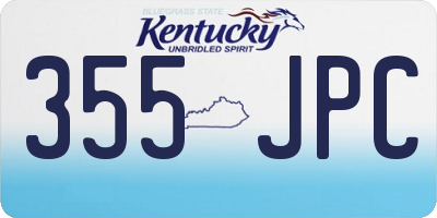 KY license plate 355JPC