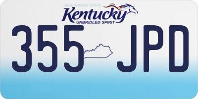 KY license plate 355JPD