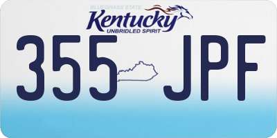KY license plate 355JPF