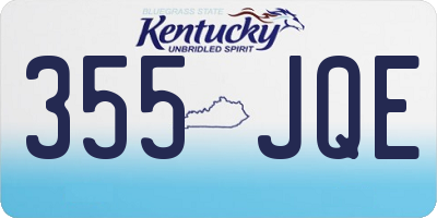KY license plate 355JQE