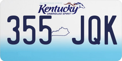 KY license plate 355JQK