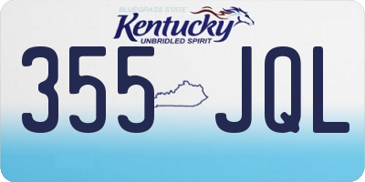 KY license plate 355JQL