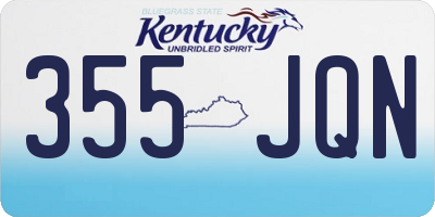 KY license plate 355JQN