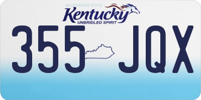 KY license plate 355JQX