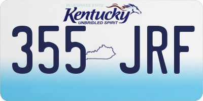 KY license plate 355JRF