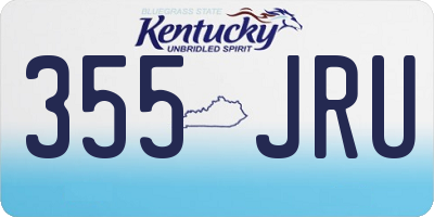 KY license plate 355JRU