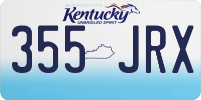 KY license plate 355JRX