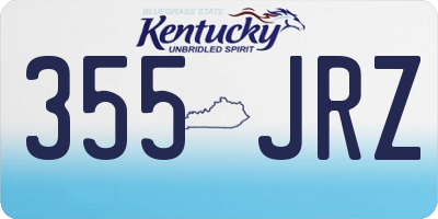 KY license plate 355JRZ