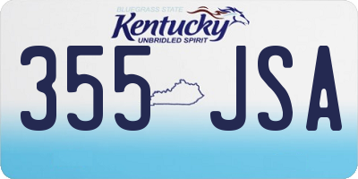 KY license plate 355JSA