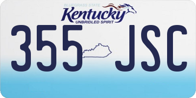 KY license plate 355JSC