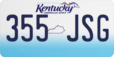 KY license plate 355JSG