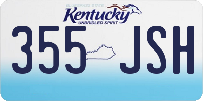 KY license plate 355JSH