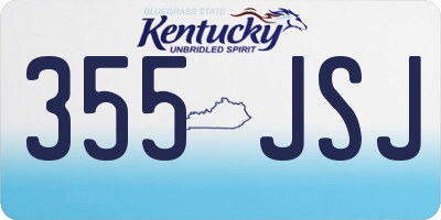 KY license plate 355JSJ