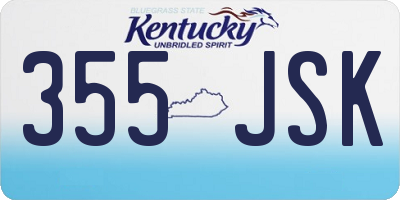 KY license plate 355JSK