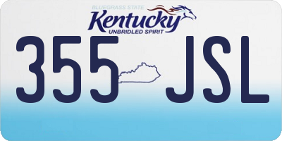 KY license plate 355JSL