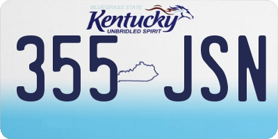 KY license plate 355JSN