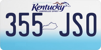 KY license plate 355JSO