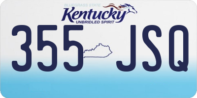KY license plate 355JSQ