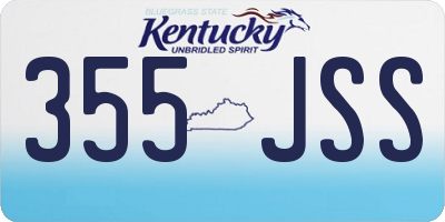 KY license plate 355JSS