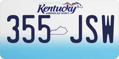 KY license plate 355JSW