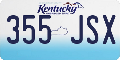 KY license plate 355JSX