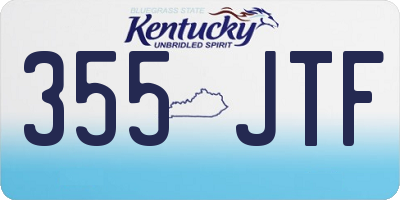 KY license plate 355JTF