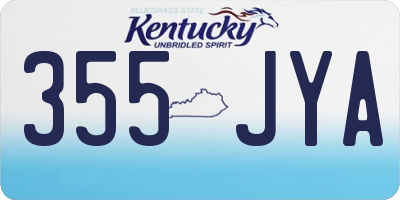 KY license plate 355JYA