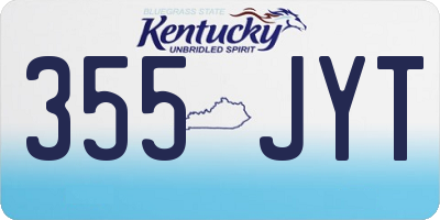 KY license plate 355JYT