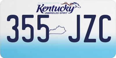 KY license plate 355JZC