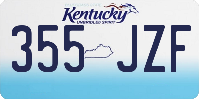 KY license plate 355JZF