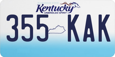 KY license plate 355KAK