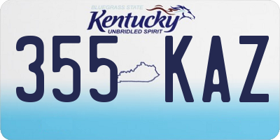 KY license plate 355KAZ