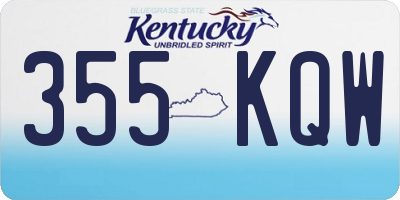 KY license plate 355KQW