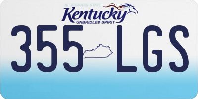 KY license plate 355LGS