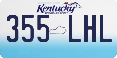 KY license plate 355LHL
